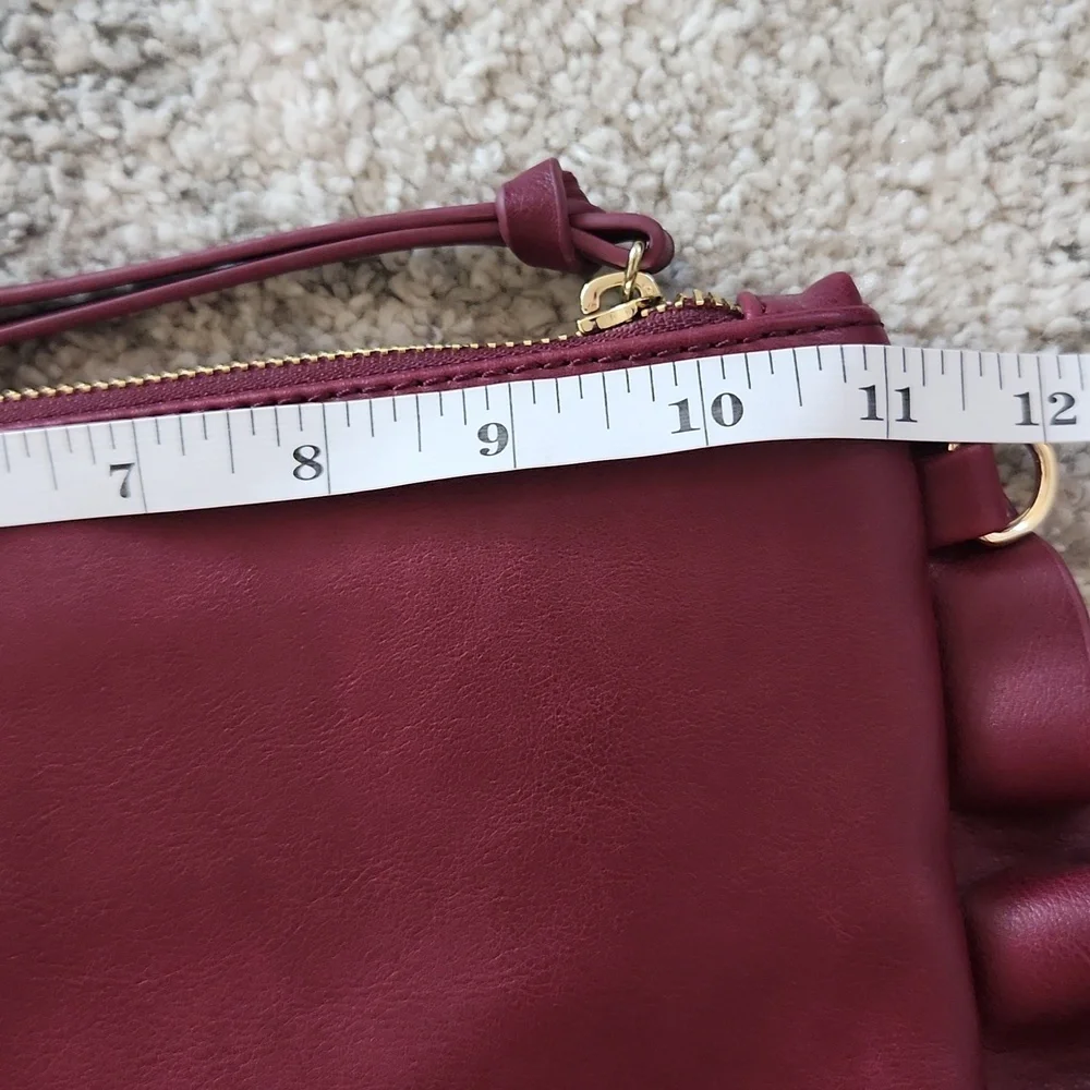 Sole Society Burgundy Ruffle‎ Clutch